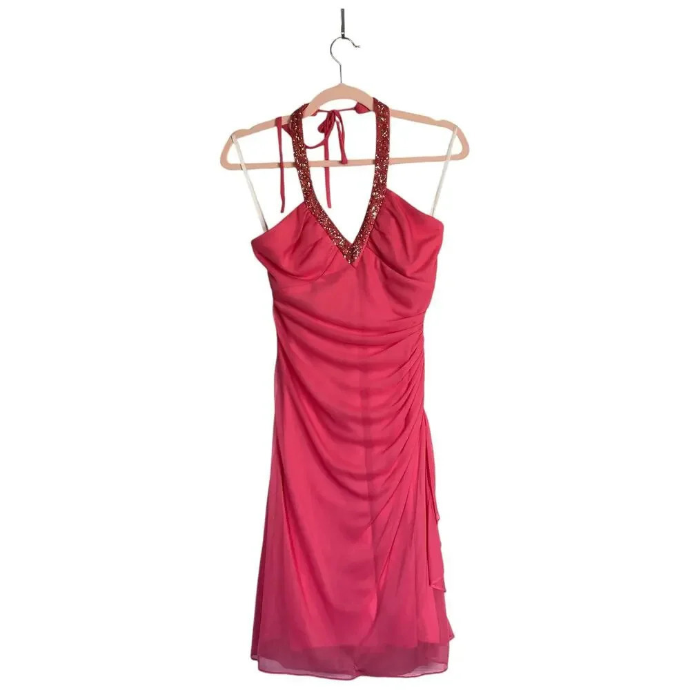 BLONDIE NITES Vintage Bubblegum Pink Formal Party Dress 1990s Y2K Size 4 Hoco